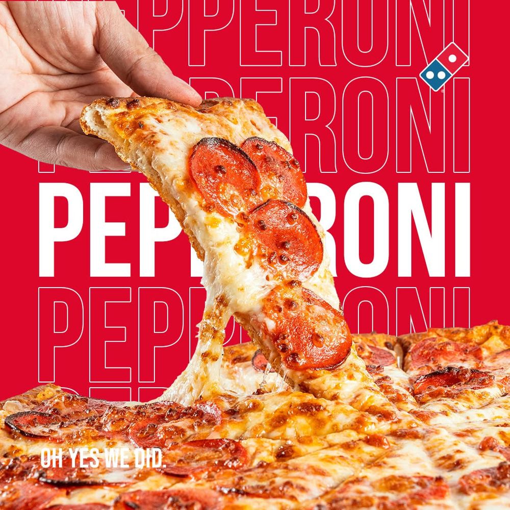 Dominos Kıbrıs pepperoni pizza sosyal medya görseli